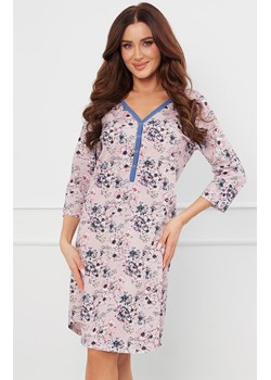 Bawełniana koszula nocna damska z rękawem 3/4 Lacenta, Kolor różowy-wzór, Rozmiar S, Italian Fashion ze sklepu Primodo w kategorii Koszule nocne - zdjęcie 184074356