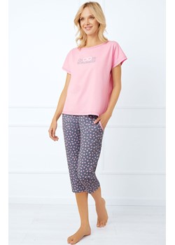 Piżama damska w serduszka na krótki rękaw i 3/4 spodnie Lotte, Kolor różowy-wzór, Rozmiar M, Italian Fashion ze sklepu Primodo w kategorii Piżamy damskie - zdjęcie 184074486