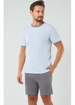Piżama męska z krótki rękawem niebiesko-szara Nikodem, Kolor niebiesko-szary, Rozmiar M, Italian Fashion ze sklepu Primodo w kategorii Piżamy męskie - zdjęcie 184074707