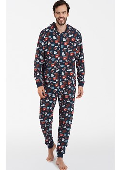 Kombinezon męski świąteczny na długi rękaw Rojas, Kolor granatowy-wzór, Rozmiar M, Italian Fashion ze sklepu Primodo w kategorii Piżamy męskie - zdjęcie 184074997