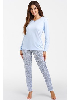 Piżama damska na długi rękaw i długie spodnie Salli, Kolor niebieski-wzór, Rozmiar XL, Italian Fashion ze sklepu Primodo w kategorii Piżamy damskie - zdjęcie 184075077