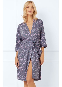 Szlafrok damski w serca z 3/4 rękawem Tiana, Kolor jeansowy-róż, Rozmiar S, Italian Fashion ze sklepu Primodo w kategorii Szlafroki damskie - zdjęcie 184075408