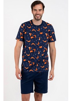 Piżama męska na krótki rękaw i z krótką nogawką Witalis, Kolor granatowy-wzór, Rozmiar M, Italian Fashion ze sklepu Primodo w kategorii Piżamy męskie - zdjęcie 184075515