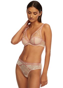 Modern romantic PU-888 różowy biustonosz push-up z kwiecistym haftem, Kolor różowy-wzór, Rozmiar 65C, Kinga ze sklepu Primodo w kategorii Biustonosze - zdjęcie 184077245