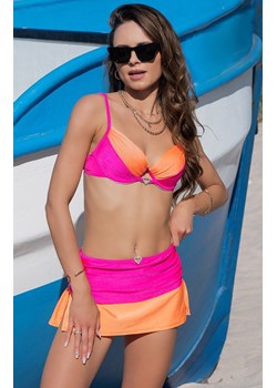Trzyczęściowy strój kąpielowy w neonowe kolory ze spódniczką Chitose, Kolor pomarańczowo-różowy, Rozmiar S, LivCo Corsetti Fashion ze sklepu Primodo w kategorii Stroje kąpielowe - zdjęcie 184078047
