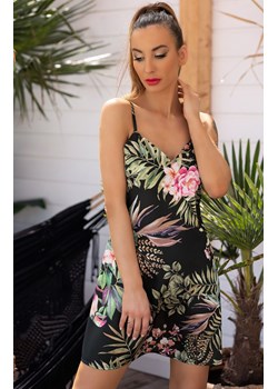 Pamenna koszulka i stringi, Kolor czarno-zielony, Rozmiar S, LivCo Corsetti Fashion ze sklepu Primodo w kategorii Koszule nocne - zdjęcie 184078168