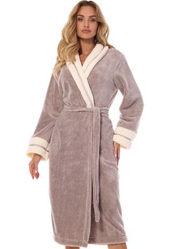 Długi szlafrok damski ciemnobeżowy 2409 Madame, Kolor ciemnobeżowy, Rozmiar XL, L&amp;L ze sklepu Primodo w kategorii Szlafroki damskie - zdjęcie 184078275