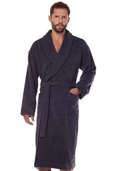 Długi szlafrok męski antracytowy plus size 2450, Kolor antracytowy, Rozmiar 3XL, L&amp;L ze sklepu Primodo w kategorii Szlafroki damskie - zdjęcie 184078358