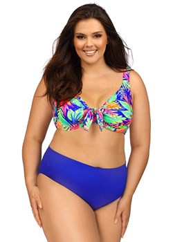 Dwuczęściowy strój kąpielowy z ozdobnym wiązaniem Plus Size L3125/3, Kolor niebieski-wzór, Rozmiar 38D, Lorin ze sklepu Primodo w kategorii Stroje kąpielowe - zdjęcie 184078576