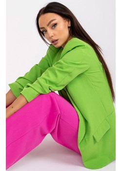 Marynarka damska z marszczonymi rękawami jasnozielona DHJ-MA-7684.15P, Kolor jasnozielony, Rozmiar 2XL, ITALY MODA ze sklepu Primodo w kategorii Marynarki damskie - zdjęcie 184081345