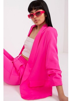 Marynarka damska z marszczonymi rękawami różowy neon DHJ-MA-7684.15P, Kolor różowy neon, Rozmiar M, ITALY MODA ze sklepu Primodo w kategorii Marynarki damskie - zdjęcie 184081359