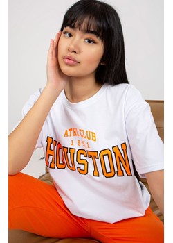 Biały t-shirt damski z nadrukiem EM-TS-527-1.26X, Kolor biały, Rozmiar one size, EX MODA ze sklepu Primodo w kategorii Bluzki damskie - zdjęcie 184081369