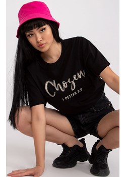 Czarny t-shirt damski z dżetami HB-TS-3074.22, Kolor czarny, Rozmiar L, HiB ze sklepu Primodo w kategorii Bluzki damskie - zdjęcie 184081435