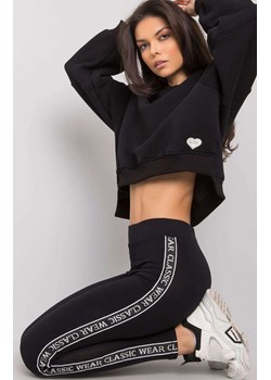 Legginsy damskie z lampasem RV-LG-7375.74, Kolor czarny, Rozmiar S, Rue Paris ze sklepu Primodo w kategorii Spodnie damskie - zdjęcie 184081576