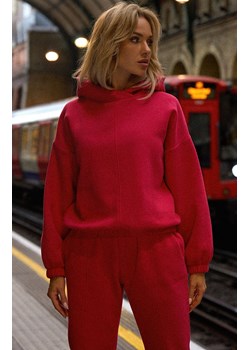 Bluza damska z kapturem malinowa M759, Kolor malinowy, Rozmiar L/XL, MOE ze sklepu Primodo w kategorii Bluzy damskie - zdjęcie 184082945