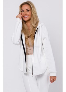 Bluza z kapturem zasuwana na zamek ecru M761, Kolor ecru, Rozmiar L/XL, MOE ze sklepu Primodo w kategorii Bluzy damskie - zdjęcie 184082977