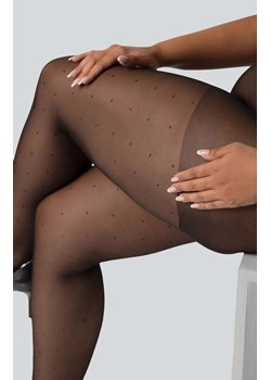 Rajstopy damskie czarne plus size w kropki Dots right 30 DEN, Kolor czarny (onyx), Rozmiar 5, Mona Queen Size ze sklepu Primodo w kategorii Rajstopy - zdjęcie 184085085