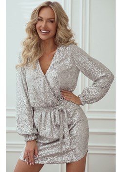 GLOSS Sukienka mini z cekinami w kolorze srebrnym, Kolor srebrny, Rozmiar S/M, PRIMODO ze sklepu Primodo w kategorii Sukienki - zdjęcie 184089825