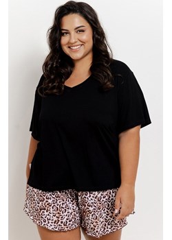 Dwuczęściowa piżama damska plus size Esti 3360, Kolor czarny-wzór, Rozmiar 3XL, Taro ze sklepu Primodo w kategorii Piżamy damskie - zdjęcie 184092496