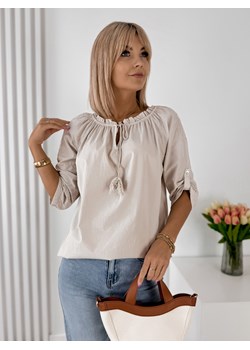 bluzka saquena beżowa one size ze sklepu UBRA w kategorii Bluzki damskie - zdjęcie 184097335