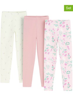 COOL CLUB Legginsy (3 pary) w kolorze kremowym, jasnoróżowym i fioletowym ze sklepu Limango Polska w kategorii Spodnie dziewczęce - zdjęcie 184098045