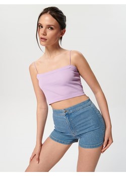 Sinsay - Szorty jeansowe high waist - niebieski ze sklepu Sinsay w kategorii Szorty - zdjęcie 184100555