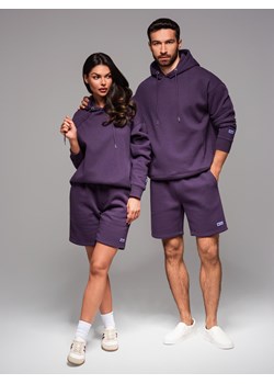 Komplet dresowy dla par UNISEX bluza z kapturem + szorty w stylu athleisure – fioletowe V13 Z110 ze sklepu ombre w kategorii Dresy damskie - zdjęcie 184100797