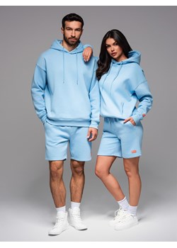 Komplet dresowy dla par UNISEX bluza z kapturem + szorty w stylu athleisure – błękitne V8 Z110 ze sklepu ombre w kategorii Dresy damskie - zdjęcie 184100806
