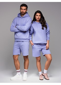 Komplet dresowy dla par UNISEX bluza z kapturem + szorty w stylu athleisure – lawendowe V9 Z110 ze sklepu ombre w kategorii Dresy damskie - zdjęcie 184100829