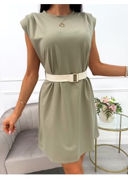 Khaki Sukienka z Paskiem ze sklepu ModnaKiecka.pl w kategorii Sukienki - zdjęcie 184100868