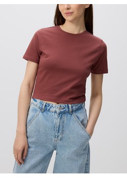 Reserved - Bawełniany crop top - brązowy ze sklepu Reserved w kategorii Bluzki damskie - zdjęcie 184101075