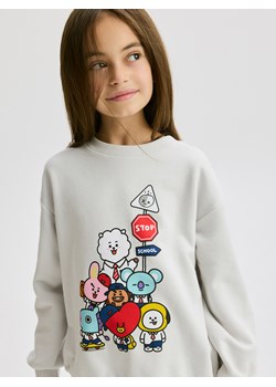 Reserved - Bluza z nadrukiem BT21 - jasnoszary ze sklepu Reserved w kategorii Bluzy dziewczęce - zdjęcie 184101148