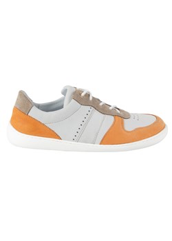 Buty barefoot skórzane Olivier 1773POL – lekkie sneakersy minimalistyczne szare z pomarańczowym ze sklepu butyolivier w kategorii Półbuty damskie - zdjęcie 184101466