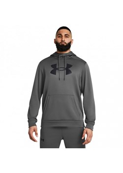 Męska bluza treningowa nierozpinana z kapturem Under Armour UA Armour Fleece Big Logo HD - szara ze sklepu Sportstylestory.com w kategorii Bluzy męskie - zdjęcie 184101515