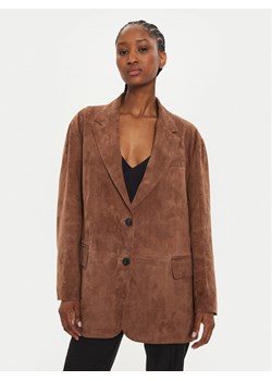 Weekend Max Mara Kurtka skórzana Oggi 2425446021 Brązowy Regular Fit ze sklepu MODIVO w kategorii Kurtki damskie - zdjęcie 184103277