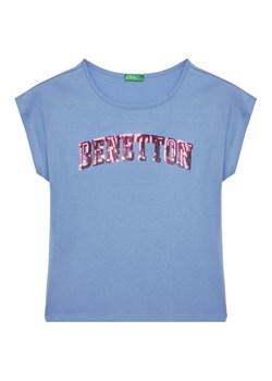 United Colors Of Benetton T-Shirt 3I1XC10P1 Niebieski Regular Fit ze sklepu MODIVO w kategorii Bluzki dziewczęce - zdjęcie 184103358
