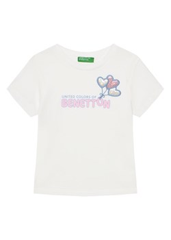 United Colors Of Benetton T-Shirt 3I1XG10JB Biały Regular Fit ze sklepu MODIVO w kategorii Bluzki dziewczęce - zdjęcie 184103417