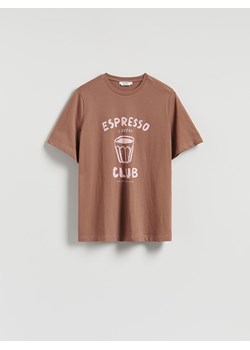 Reserved - T-shirt z nadrukiem - brązowy ze sklepu Reserved w kategorii Bluzki damskie - zdjęcie 184106606