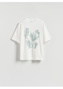 Reserved - T-shirt z haftem - zielony ze sklepu Reserved w kategorii Bluzki damskie - zdjęcie 184106615