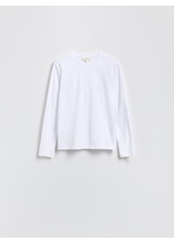 Reserved - Bawełniany longsleeve - biały ze sklepu Reserved w kategorii Bluzki damskie - zdjęcie 184106617