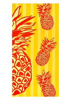 Le Comptoir de la Plage Ręcznik plażowy &quot;Pop-Ananas&quot; w kolorze żółto-czerwonym - 150 x 75 cm ze sklepu Limango Polska w kategorii Ręczniki - zdjęcie 184107665