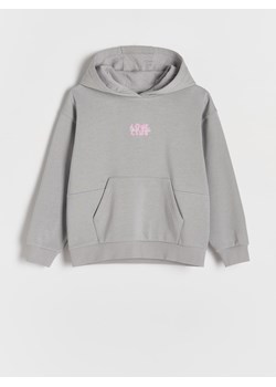Reserved - Bawełniana bluza z nadrukiem - jasnoszary ze sklepu Reserved w kategorii Bluzy dziewczęce - zdjęcie 184108116