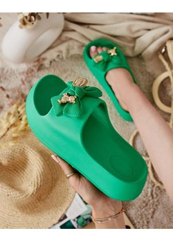 Royalfashion Damskie gumowe klapki z ozdobną kokardką Afeen ze sklepu royalfashion.pl w kategorii Klapki damskie - zdjęcie 184108139