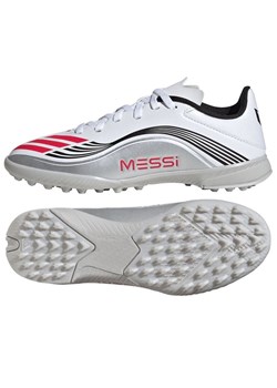 Buty piłkarskie adidas F50 Messi League  JP7456 białe ze sklepu ButyModne.pl w kategorii Buty sportowe dziecięce - zdjęcie 184109717