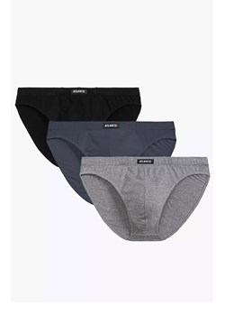 3-pack slipy męskie w 3 kolorach 100% bawełna 3BMP-322, Kolor szary melanż, Rozmiar M, ATLANTIC ze sklepu Intymna w kategorii Majtki męskie - zdjęcie 184111797