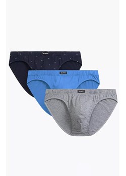 Atlantic 3-pack slipy męskie sport 3MP-191-SZM/NIE/GRA, Kolor multicolour, Rozmiar S, ATLANTIC ze sklepu Intymna w kategorii Majtki męskie - zdjęcie 184112028