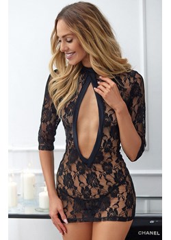 Koronkowa koszulka i stringi Rayen Chemise, Kolor czarny, Rozmiar L/XL, Avanua ze sklepu Intymna w kategorii Koszule nocne - zdjęcie 184113076