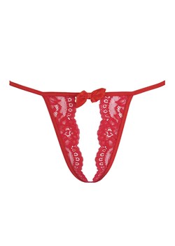 Stringi czerwone z otwartym krokiem V-9808, Kolor czerwony, Rozmiar L, Axami ze sklepu Intymna w kategorii Majtki damskie - zdjęcie 184113788