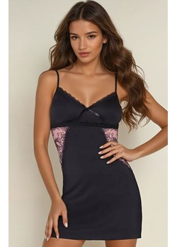 Komplet bielizny nocnej koszulka i stringi Grace LC 90321, Kolor czarny, Rozmiar S/M, LivCo Corsetti Fashion ze sklepu Intymna w kategorii Komplety bielizny damskiej - zdjęcie 184115256