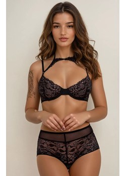 Czarny koronkowy komplet Linera, Kolor czarny, Rozmiar S/M, LivCo Corsetti Fashion ze sklepu Intymna w kategorii Komplety bielizny damskiej - zdjęcie 184115309